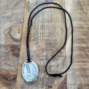 Black Cord Necklace with Unique Pendant